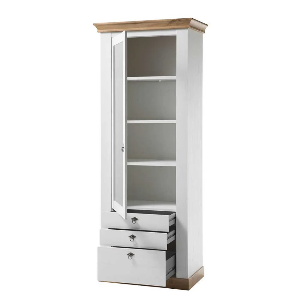 Wohnen Landhaus Wohnzimmer Anbauwand Set - Diatara (vierteilig)