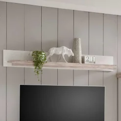 Wohnen Wohnwände|Wohnwand*Landhaus Wohnzimmer Möbel Set Nedita in Weiß & Pinie (vierteilig)