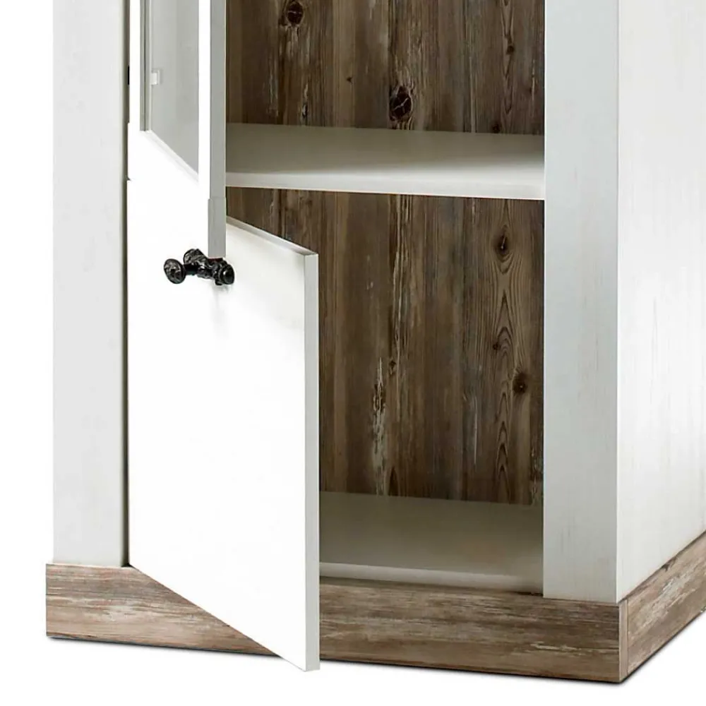 Wohnen Wohnwände|Wohnwand*Landhaus Wohnzimmer Möbel Set Nedita in Weiß & Pinie (vierteilig)