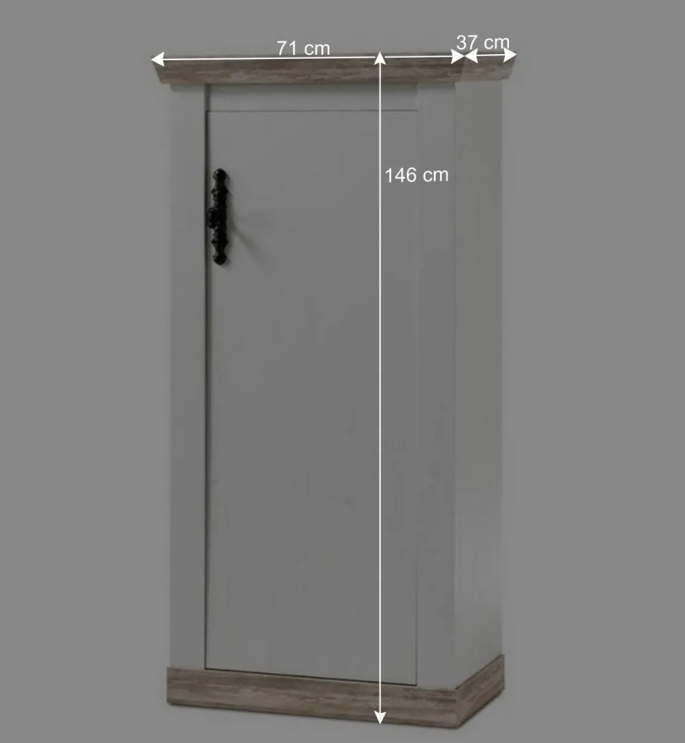 Wohnen Wohnwände|Wohnwand*Landhaus Wohnzimmer Möbel Set Nedita in Weiß & Pinie (vierteilig)