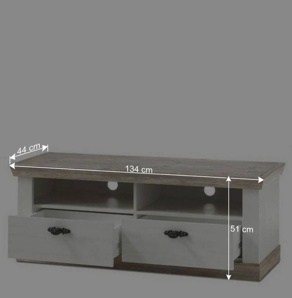 Wohnen Wohnwände|Wohnwand*Landhaus Wohnzimmer Möbel Set Nedita in Weiß & Pinie (vierteilig)