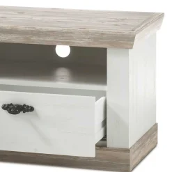 Wohnen Wohnwände|Wohnwand*Landhaus Wohnzimmer Möbel Set Nedita in Weiß & Pinie (vierteilig)