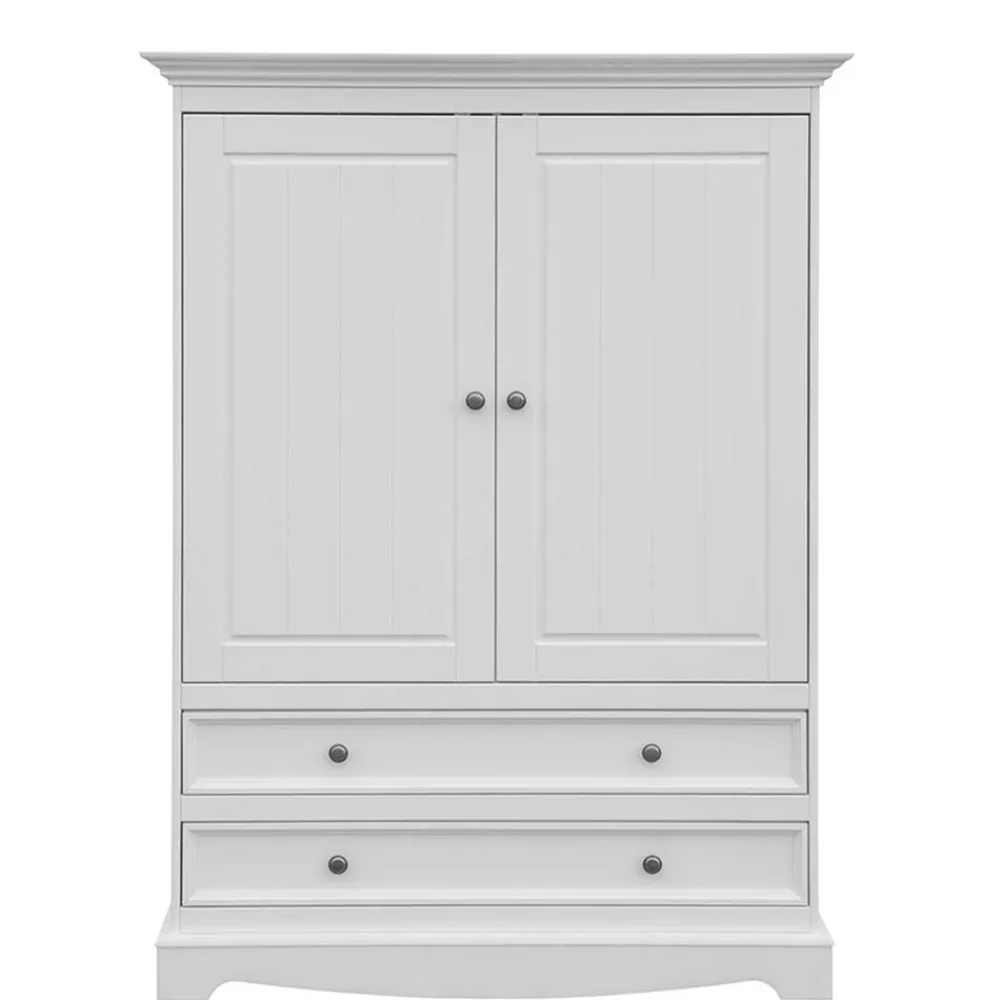 Wohnen Kleiderschränke|Schränke*Landhaus Wäscheschrank in Weiß lackiert - Indico