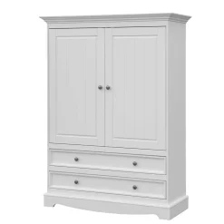 Wohnen Kleiderschränke|Schränke*Landhaus Wäscheschrank in Weiß lackiert - Indico