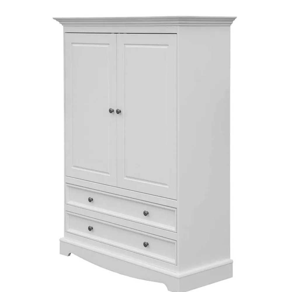 Wohnen Kleiderschränke|Schränke*Landhaus Wäscheschrank in Weiß lackiert - Indico