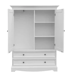 Wohnen Kleiderschränke|Schränke*Landhaus Wäscheschrank in Weiß lackiert - Indico