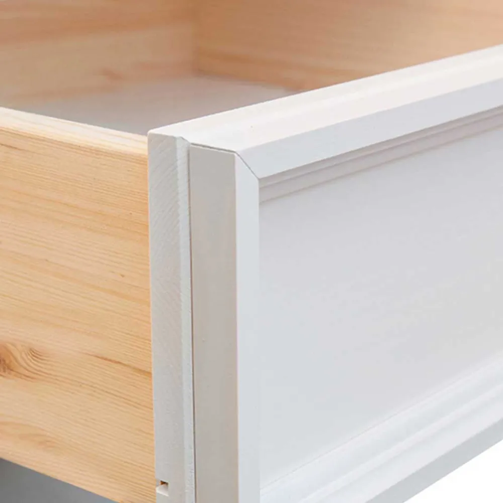 Wohnen Kleiderschränke|Schränke*Landhaus Wäscheschrank in Weiß lackiert - Indico