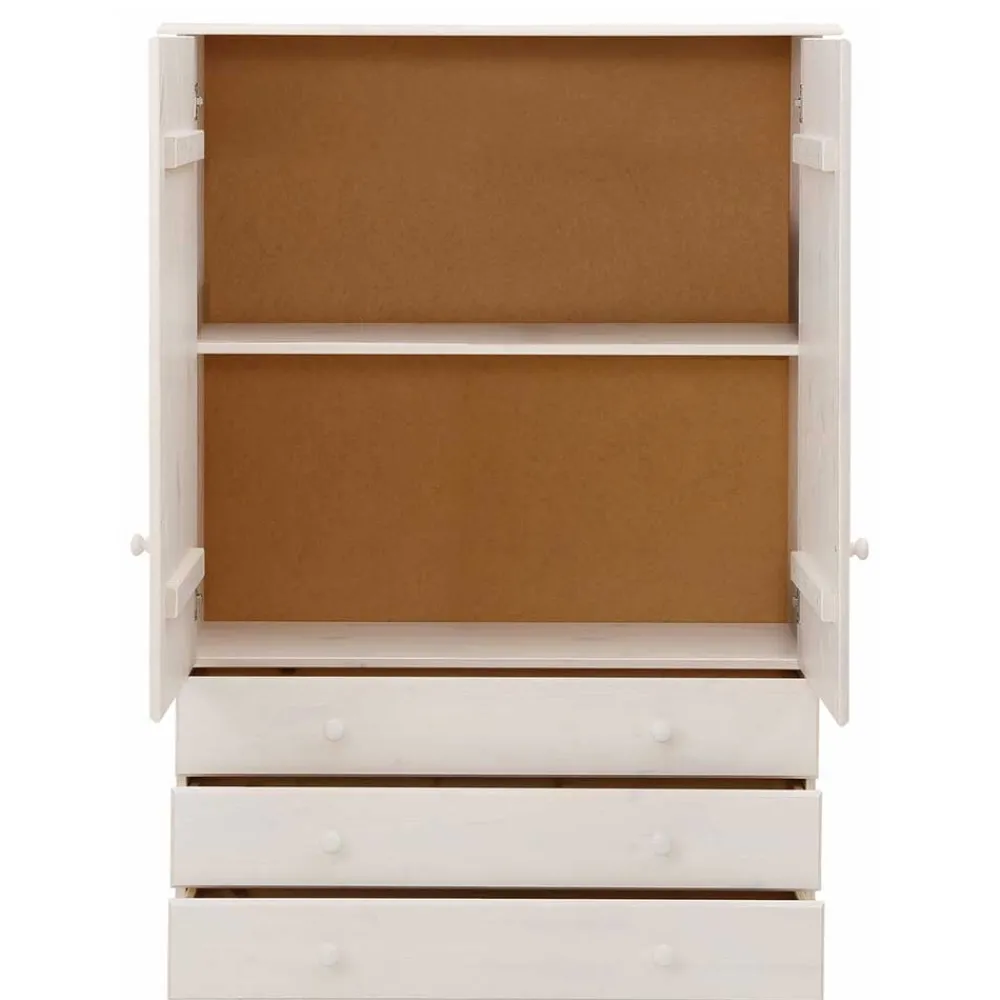 Wohnen Kleiderschränke*Landhaus Wäsche-Schrank in Weiß lackiert - Ilvestra