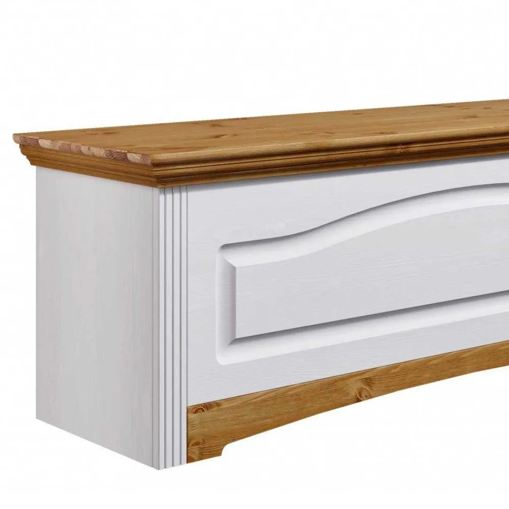 Wohnen Landhaus Wäschetruhe in Weiß & Kiefer - Lagune