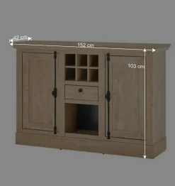Wohnen Landhausmöbel|Küchenschränke*Landhaus-Anrichte in Eiche Gold - Hengas