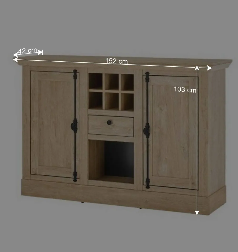 Wohnen Landhausmöbel|Küchenschränke*Landhaus-Anrichte in Eiche Gold - Hengas