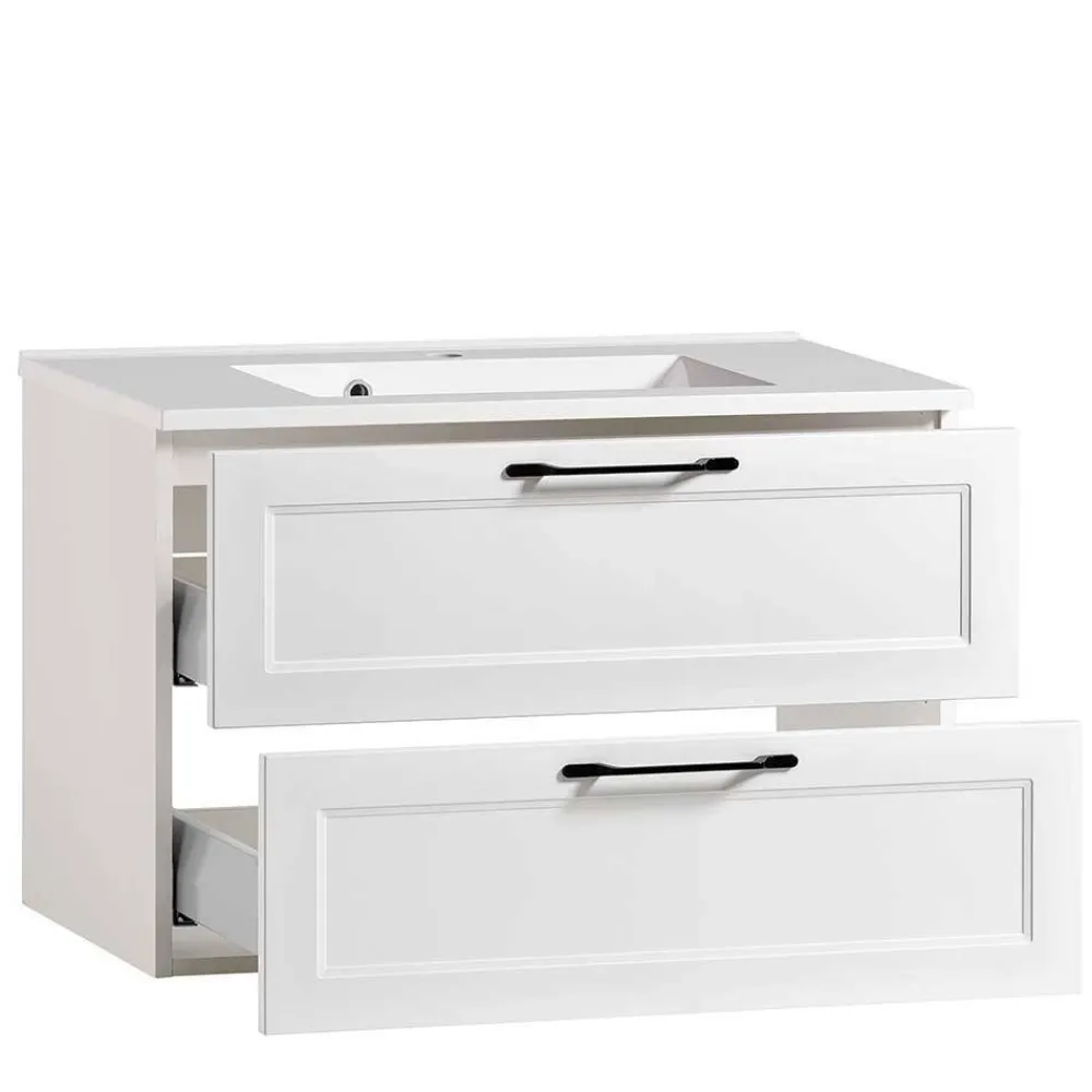 Wohnen Badezimmer Komplett*Landhaus-Bad Waschplatz Set - Gyatso (dreiteilig)