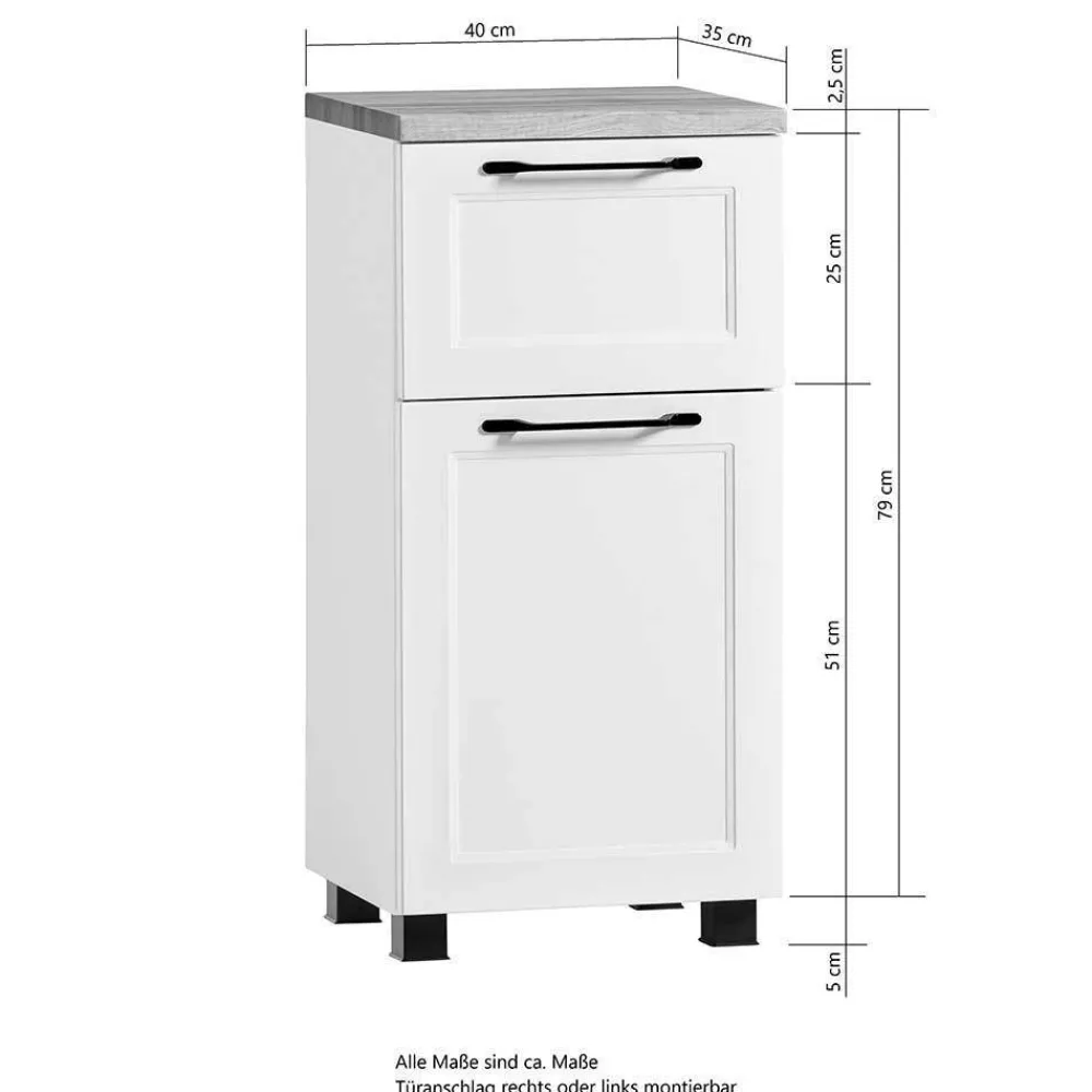 Wohnen Badezimmer Komplett*Landhaus-Bad Waschplatz Set - Gyatso (dreiteilig)