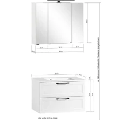 Wohnen Landhausbadmöbel Kombination - Gyatso (vierteilig)