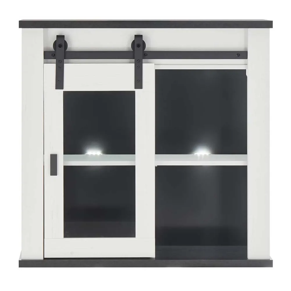 Wohnen Landhausküche Oberschrank mit Glas Schiebetür - Eture