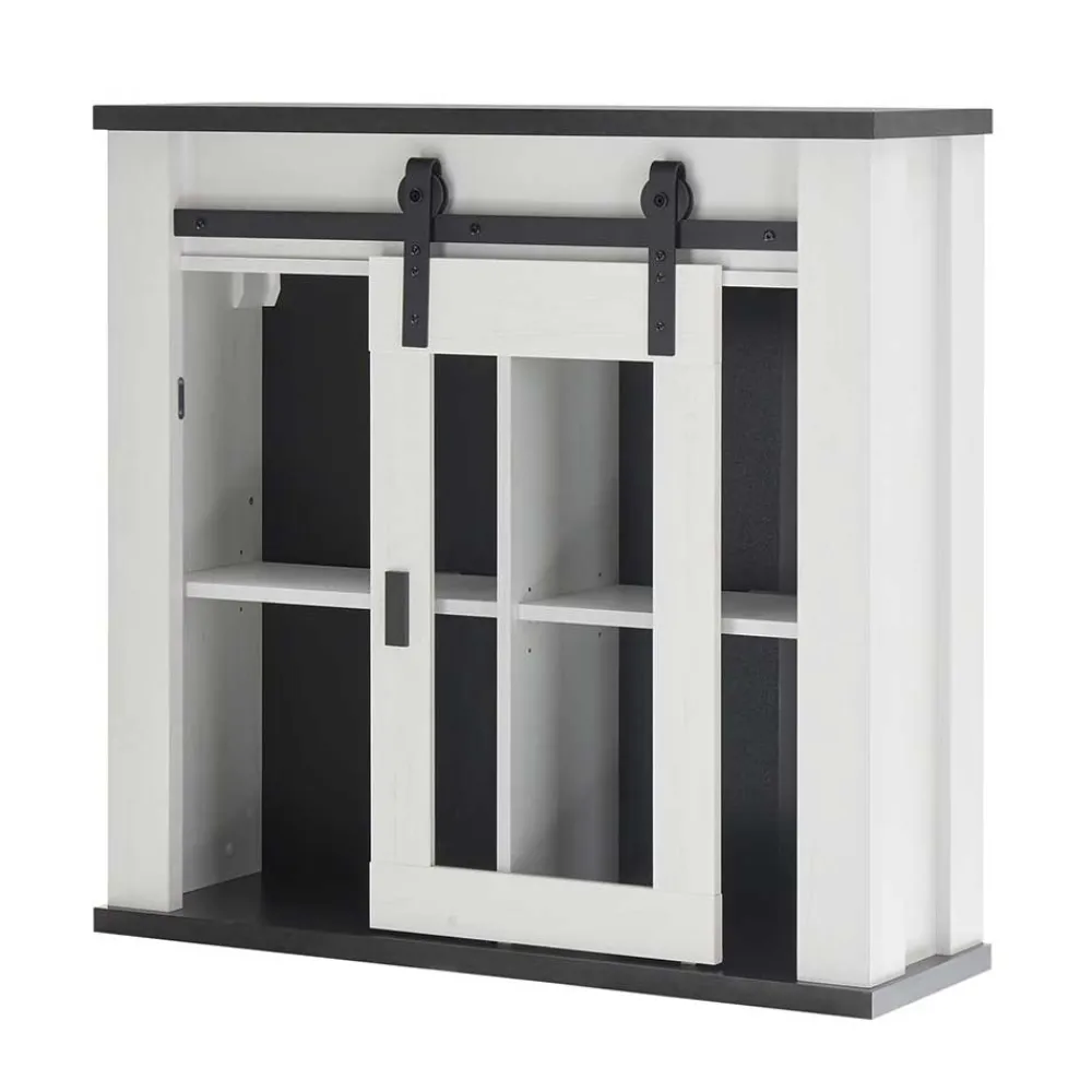 Wohnen Landhausküche Oberschrank mit Glas Schiebetür - Eture