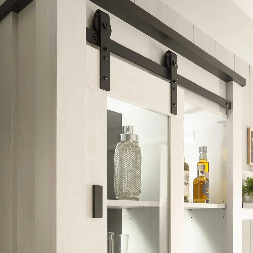 Wohnen Landhausküche Oberschrank mit Glas Schiebetür - Eture