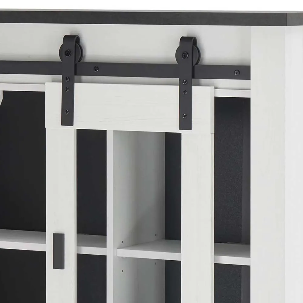 Wohnen Landhausküche Oberschrank mit Glas Schiebetür - Eture