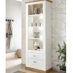 Wohnen Landhausregal in Weiß & Dekor Wildeiche - Helkaska