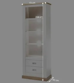 Wohnen Landhausregal in Weiß & Dekor Wildeiche - Helkaska