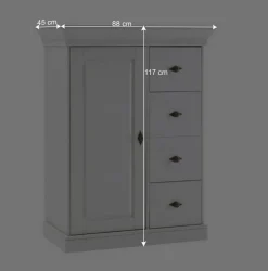 Wohnen Landhausstil Kommode Cempino in Grau