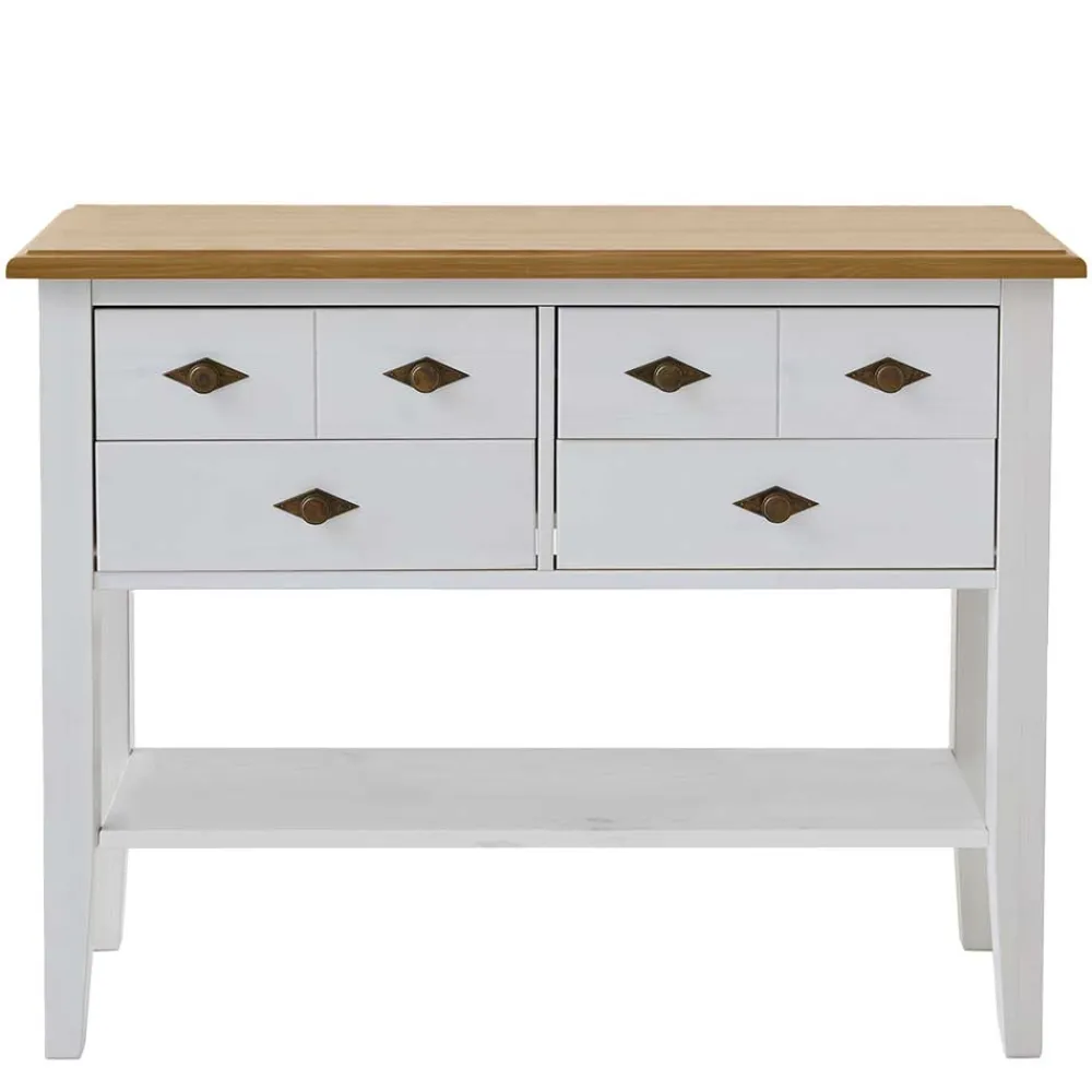 Wohnen Landhausstil Möbel Set Sibiuta in Weiß (zweiteilig)