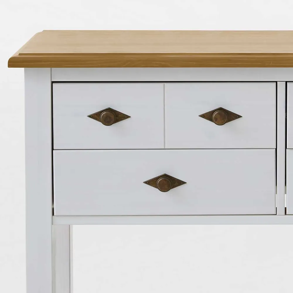 Wohnen Landhausstil Möbel Set Sibiuta in Weiß (zweiteilig)