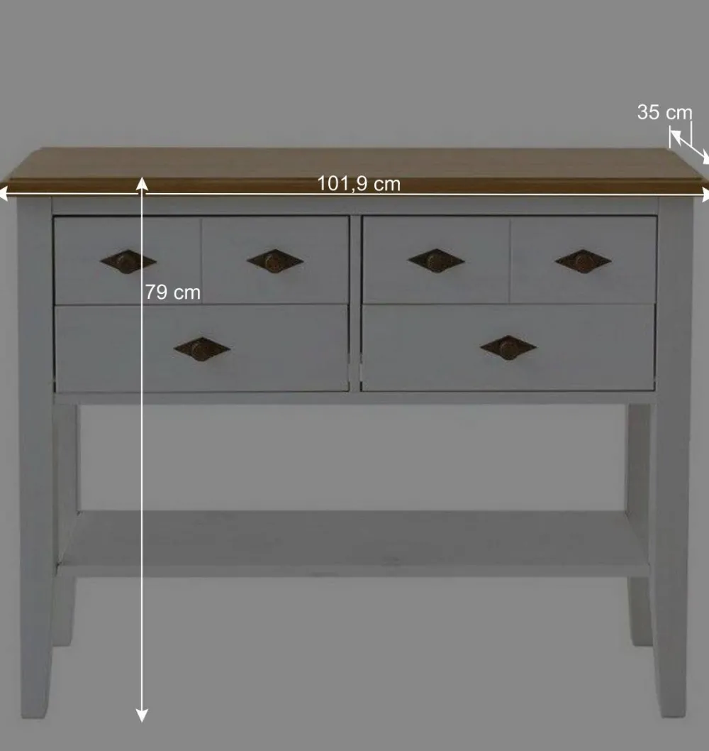 Wohnen Landhausstil Möbel Set Sibiuta in Weiß (zweiteilig)