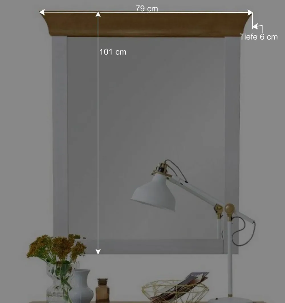 Wohnen Landhausstil Möbel Set Sibiuta in Weiß (zweiteilig)