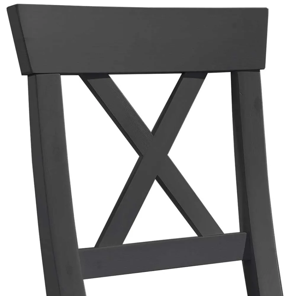 Wohnen Küchenstühle|Esszimmerstühle*Landhausstuhl aus Holz in Grau & Eichefarben - Ustricia