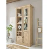 Wohnen Vitrinen|Wohnzimmer-Vitrinen*Landhaus-Vitrinenschrank in Eiche Gold - Hengas