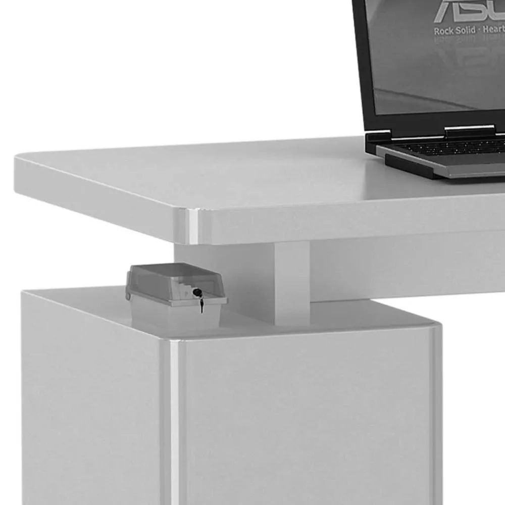 Kinder Wohnen Laptop-Tisch Eminia in Hochglanz Weiß