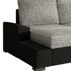 Wohnen Sofas|Sofa*L-Design Schlafcouch in Beigegrau und Schwarz - Rosch
