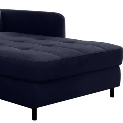 Wohnen Schlafsofas*L-Design Schlafsofa in Dunkelblau Samt - Kingston