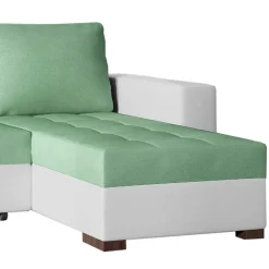Wohnen Sofas|Sofa*L-Design Schlafsofa in Hellgrün und Weiß - Ingo
