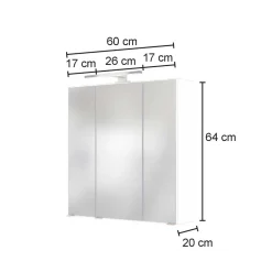 Wohnen LED Licht Spiegelschrank mit 3D Effekt - Athrin