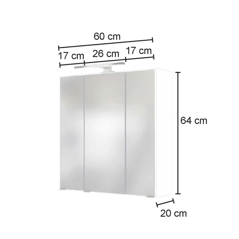 Wohnen LED Licht Spiegelschrank mit 3D Effekt - Athrin