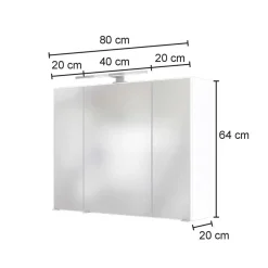 Wohnen LED Licht Spiegelschrank mit 3D Effekt - Athrin