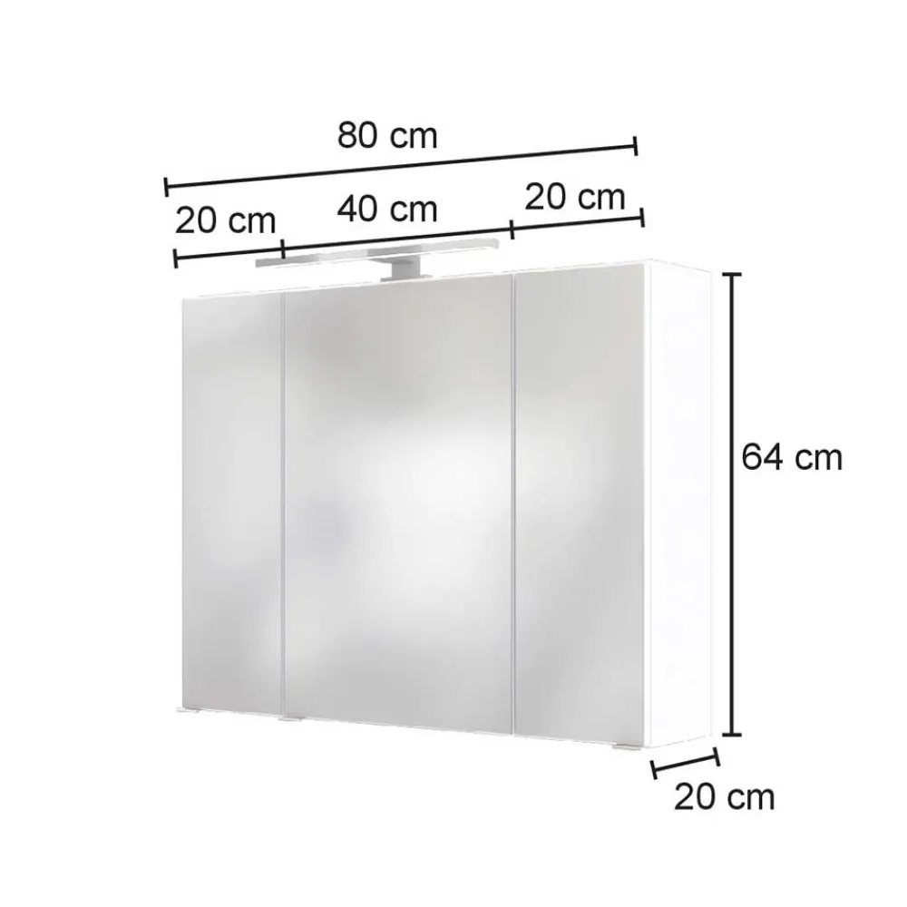 Wohnen LED Licht Spiegelschrank mit 3D Effekt - Athrin