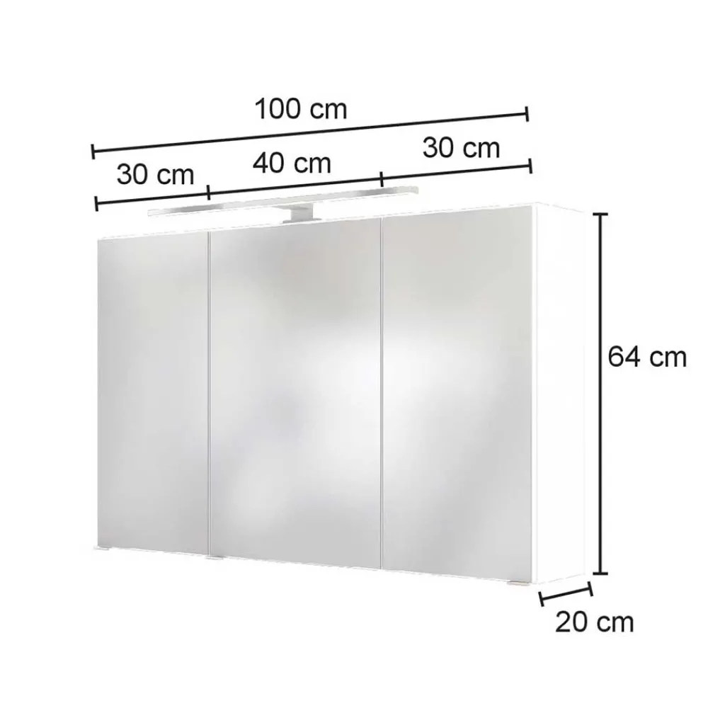 Wohnen LED Licht Spiegelschrank mit 3D Effekt - Athrin