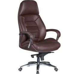 Wohnen Leder Bürosessel in Dunkelbraun - Kosra