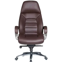 Wohnen Leder Bürosessel in Dunkelbraun - Kosra