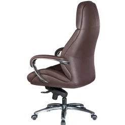 Wohnen Leder Bürosessel in Dunkelbraun - Kosra