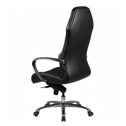 Wohnen Bürostühle*Leder Bürostuhl mit hoher Lehne in Schwarz - Posadas