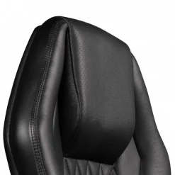 Wohnen Bürostühle*Leder Bürostuhl mit hoher Lehne in Schwarz - Posadas