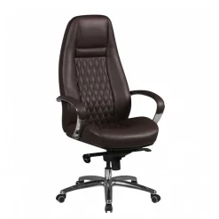 Wohnen Leder Drehstuhl fürs Büro in Dunkelbraun - Tabara