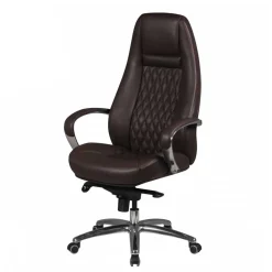 Wohnen Leder Drehstuhl fürs Büro in Dunkelbraun - Tabara