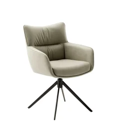 Wohnen Wohnzimmerstühle*Leder Esstischstühle in Creme - drehbar - Klimaca (2er Set)