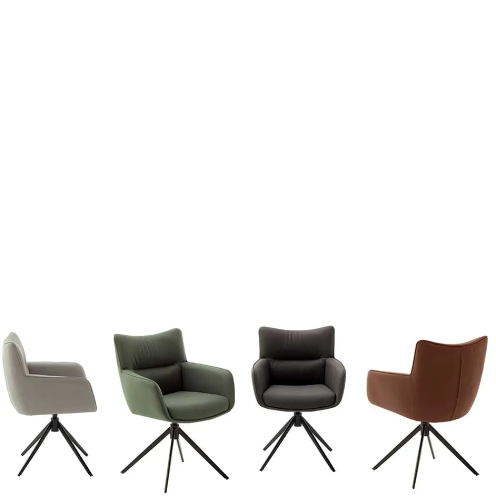 Wohnen Wohnzimmerstühle*Leder Esstischstühle in Creme - drehbar - Klimaca (2er Set)