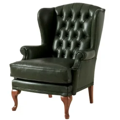 Wohnen Sessel & Hocker|Chesterfield Möbel*Leder Ohrensessel in Oliv Grün - Chesterfield - Jaiko